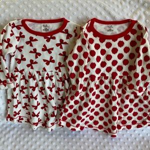 Touched by Nature Bundle Organic Cotton Red & White Dresses 6-9 M